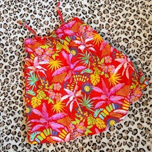 Aqua Vibrant Tropical Print Dress